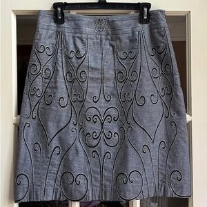 Talbots 8 Lined Embroidered Skirt
